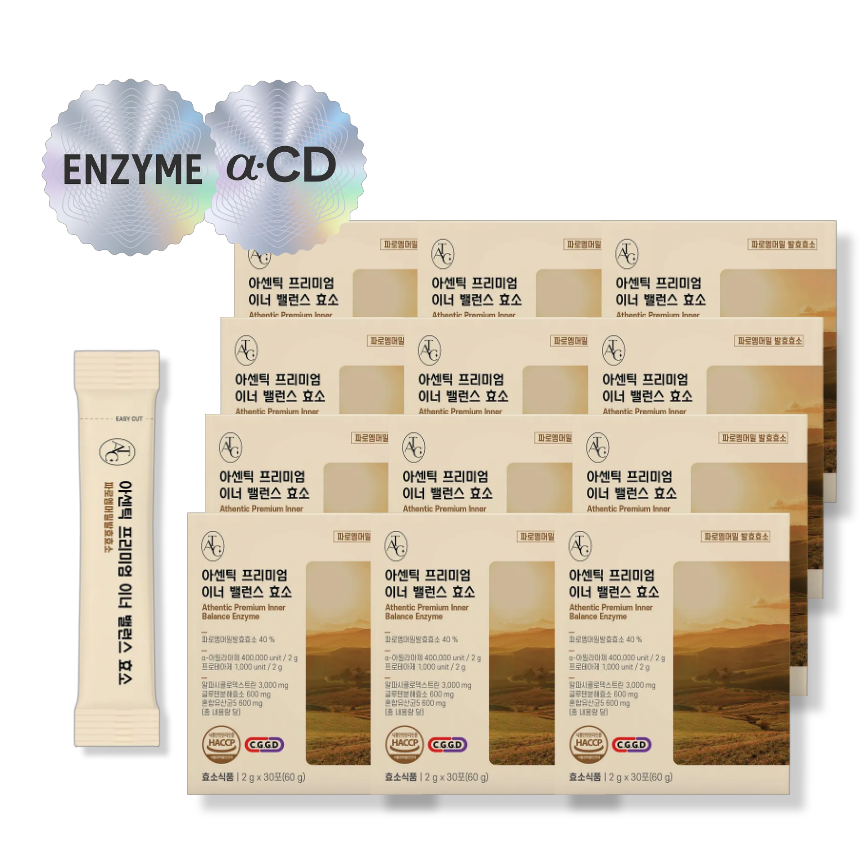 효소 + 알파CD 아센틱 프리미엄 이너 밸런스 효소 30포, 12개 - 메인 이미지