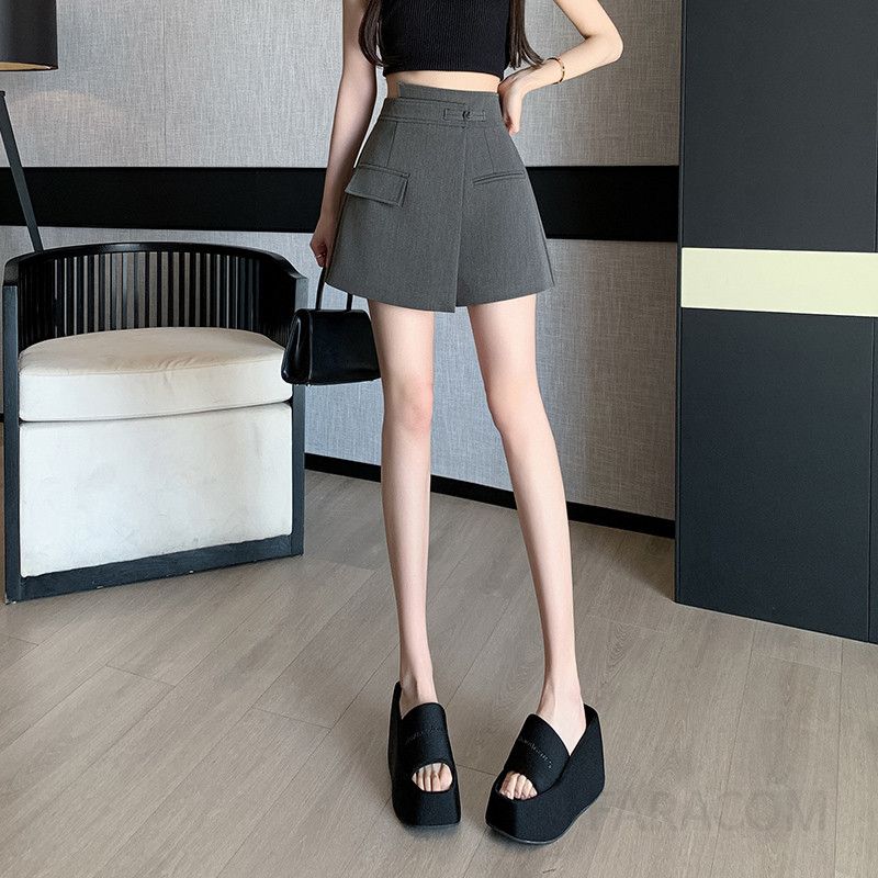 여성 여름 불규칙 슬릿 A라인 치마바지 시원한 착용감 데일리 스타일 통기성 좋은 캐주얼 디자인 트렌디한 외출용 팬츠 스커트 - 상세 이미지 4