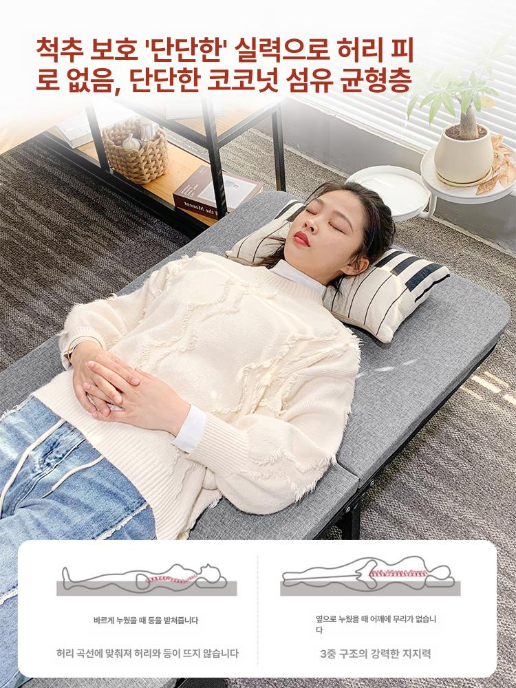 접이식침대 사무실 이동식 간이침대 접는 공간활용 폭60 표준 - 상세 이미지 3