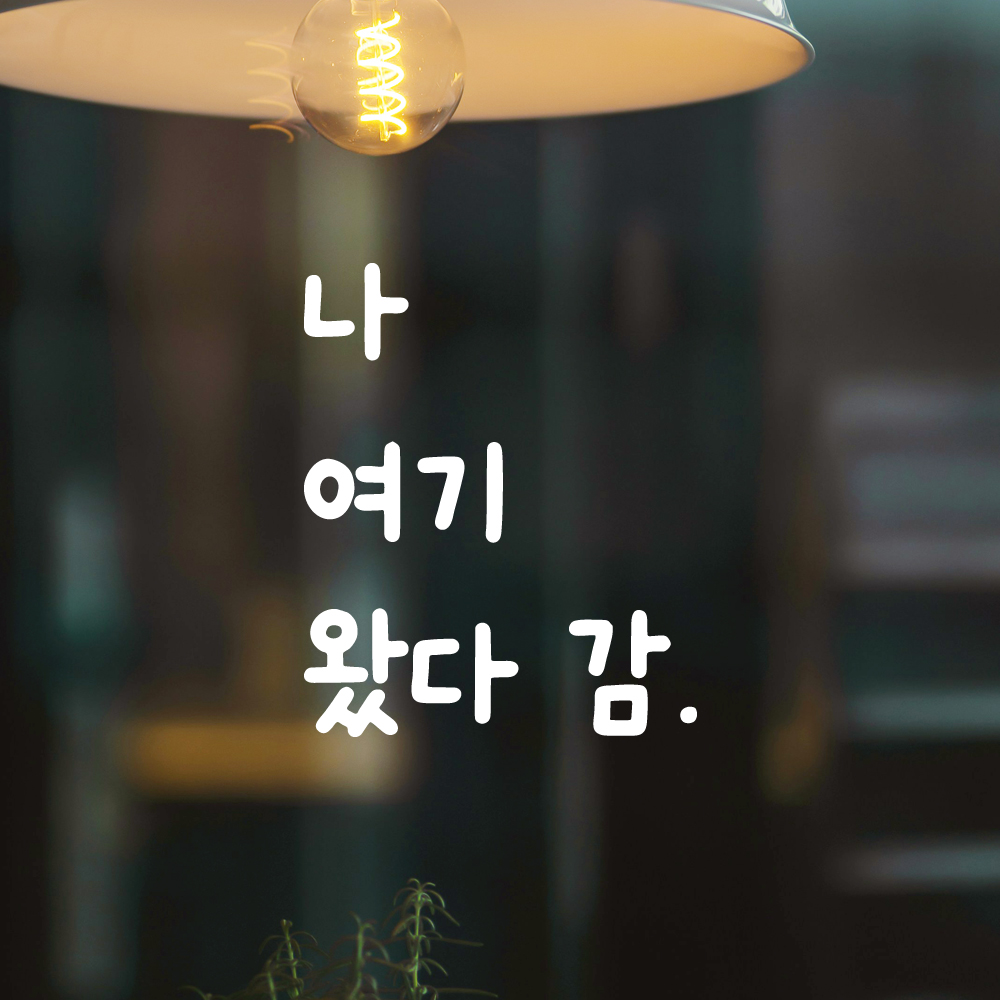 올망졸망 귀여운 손글씨 레터링 스티커 나 여기 왔다 감 검정S 9x11cm - 상세 이미지 2