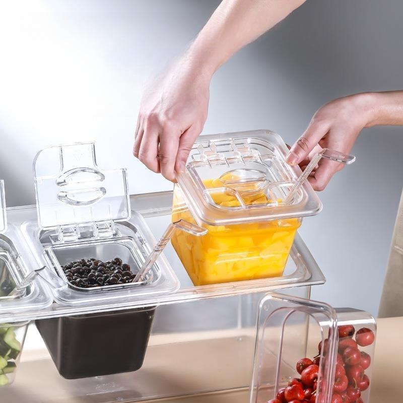 식재료 단무지 밧드 업소용반찬통 보관통 용기 주방 사각 아크릴 급식 투명 하부 식당 - 상세 이미지 4