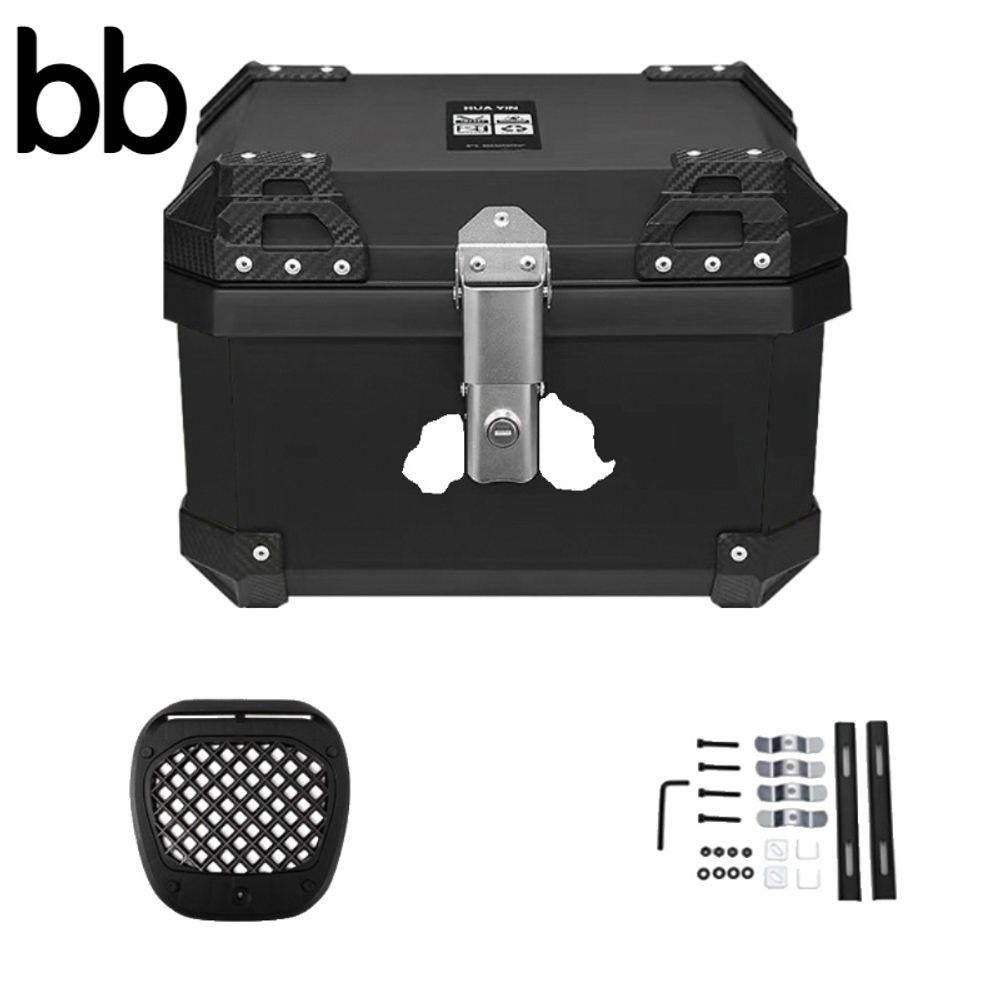 자전거 배달통 스쿠터 오토바이 테일박스 소형 짐받이 바이크 대형 가방 보조 거치대 방수 퓨어블랙(36L) 베이스 - 상품 이미지
