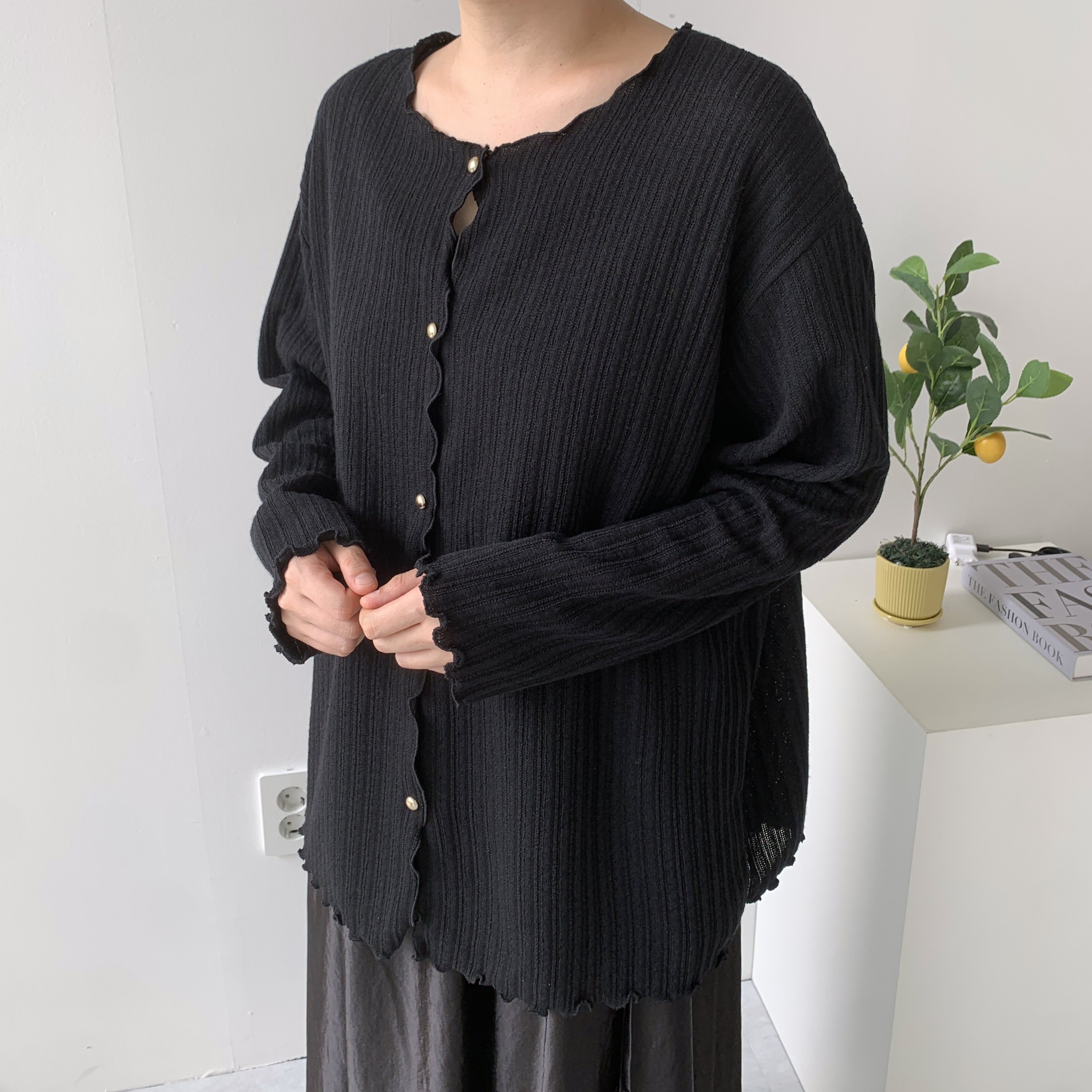 콩알 간절기가디건 얇은가디건 빅사이즈가디건 - 상세 이미지 4