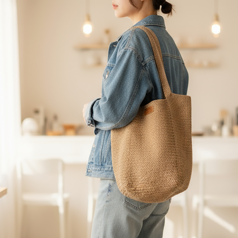 뜨개가방 코바늘 가방뜨기 뜨개질 diy 데일리 빅백 러브컨츄리 - 상품 이미지