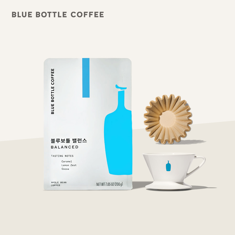 [공식] 블루보틀 커피 블렌드 홀빈 원두 200g + 드리퍼 + 필터 Blue Bottle Coffee Blend 200g + Dripper + Filter - 상품 이미지