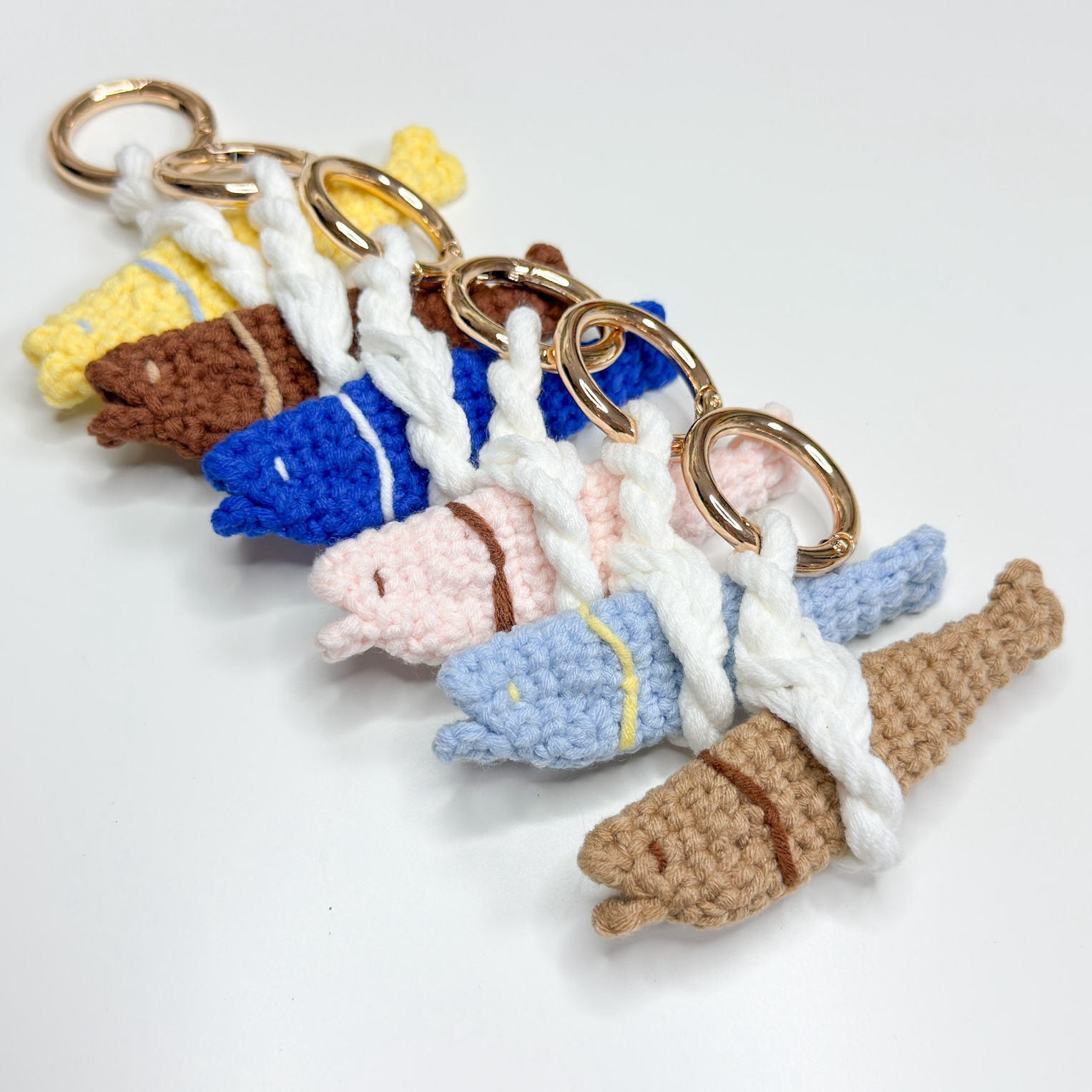[코바늘 올인원 키트] 액막이 북어 키링 만들기 6가지 색 세트 DIY 취미 패키지