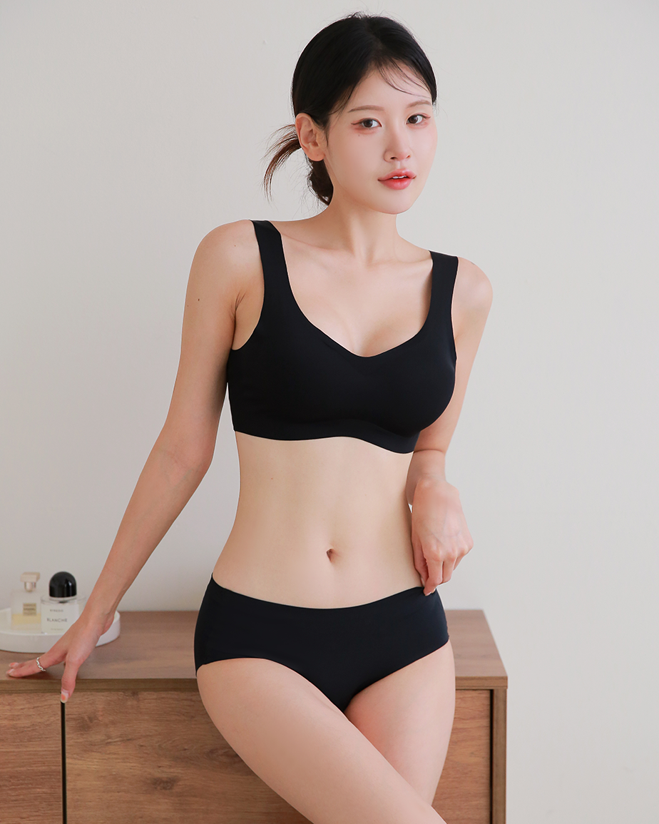 (N배송) DDO 1.5cm 볼륨핏 노와이어 노후크 심리스브라 들뜸없는 착붙브라 스킨+블랙 2P, XL, 2장 - 상세 이미지 5