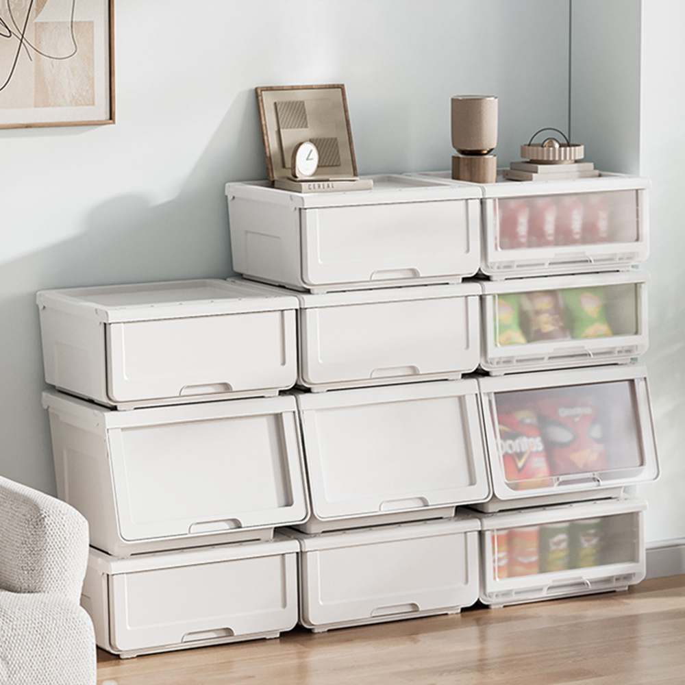 적층형 리빙박스 플라스틱 옷정리함 팬트리 옷장 수납 박스 정리함 S