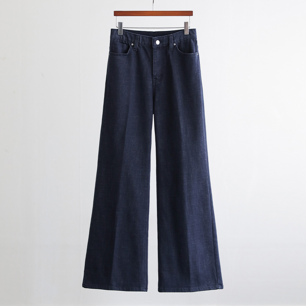 포틴 논페이드 히든밴딩 와이드 부츠컷 생지 데님 팬츠 - 상세 이미지 4