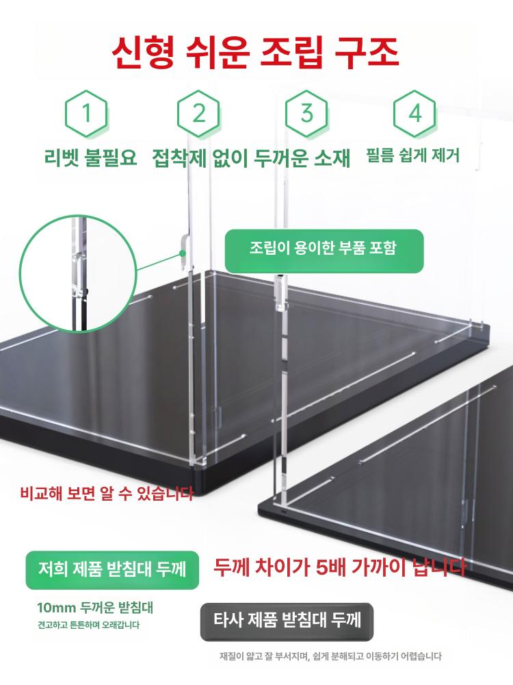 투명 아크릴 피규어 전시 쇼케이스 장식장 LED 조명 스포트라이트2개 42115 - 상세 이미지 2