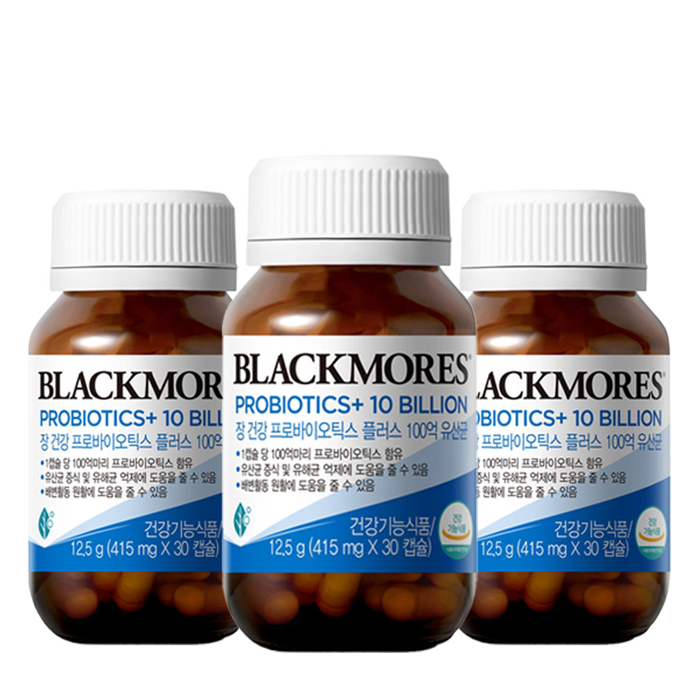 블랙모어스 장건강 프로바이오틱스 플러스 100억 유산균 30캡슐 x 3병 제품 이미지