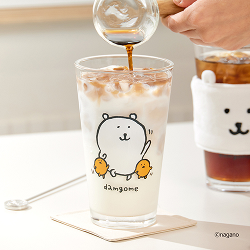 담곰이 글라스 컵 홀더 세트 농담곰 유리 머그 음료 식기 캐릭터 굿즈 - 상세 이미지 5
