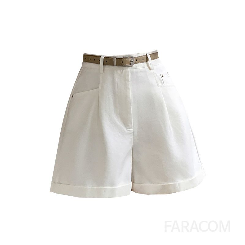 여성 여름 캐주얼 반바지 와이드 레그 A라인 슬림핏 시원한 착용감 데일리 팬츠 외출용 여행 스타일 쁘띠트 디자인 - 상세 이미지 5