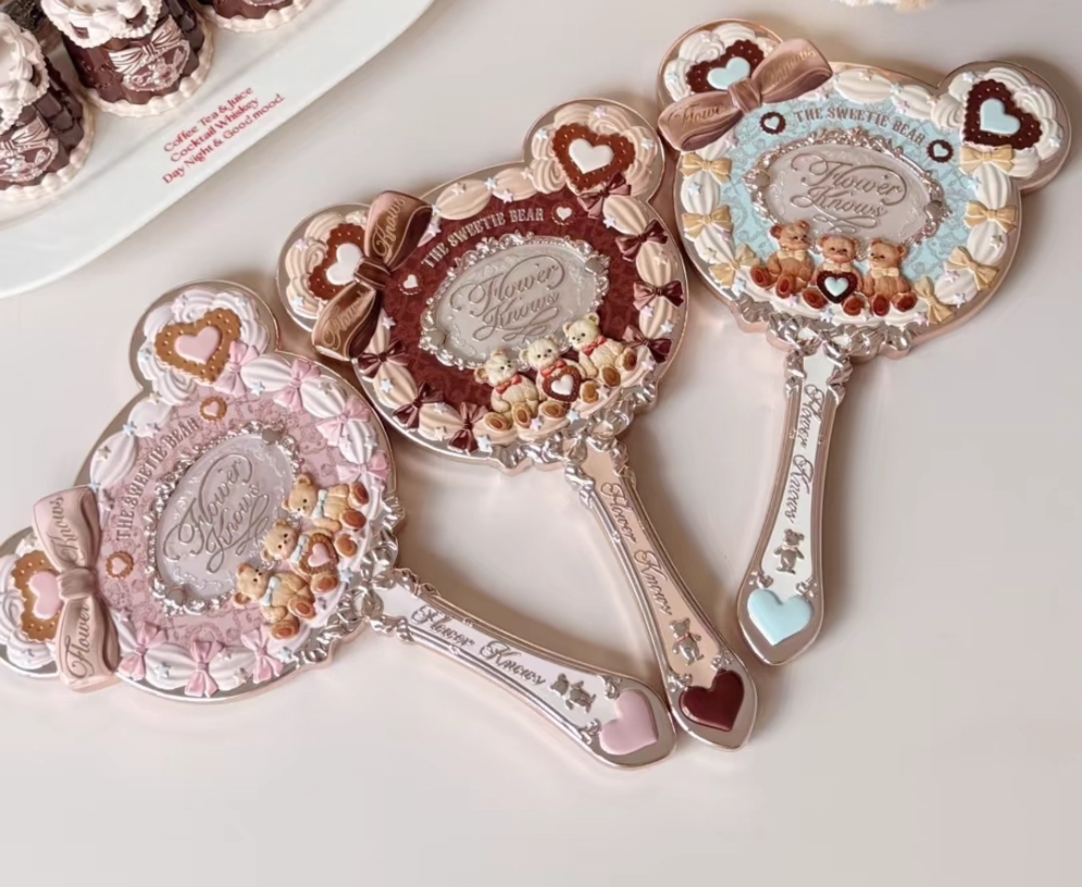 플라워노즈 스위티베어 거울 손거울 귀여운 화장거울 - 상품 이미지