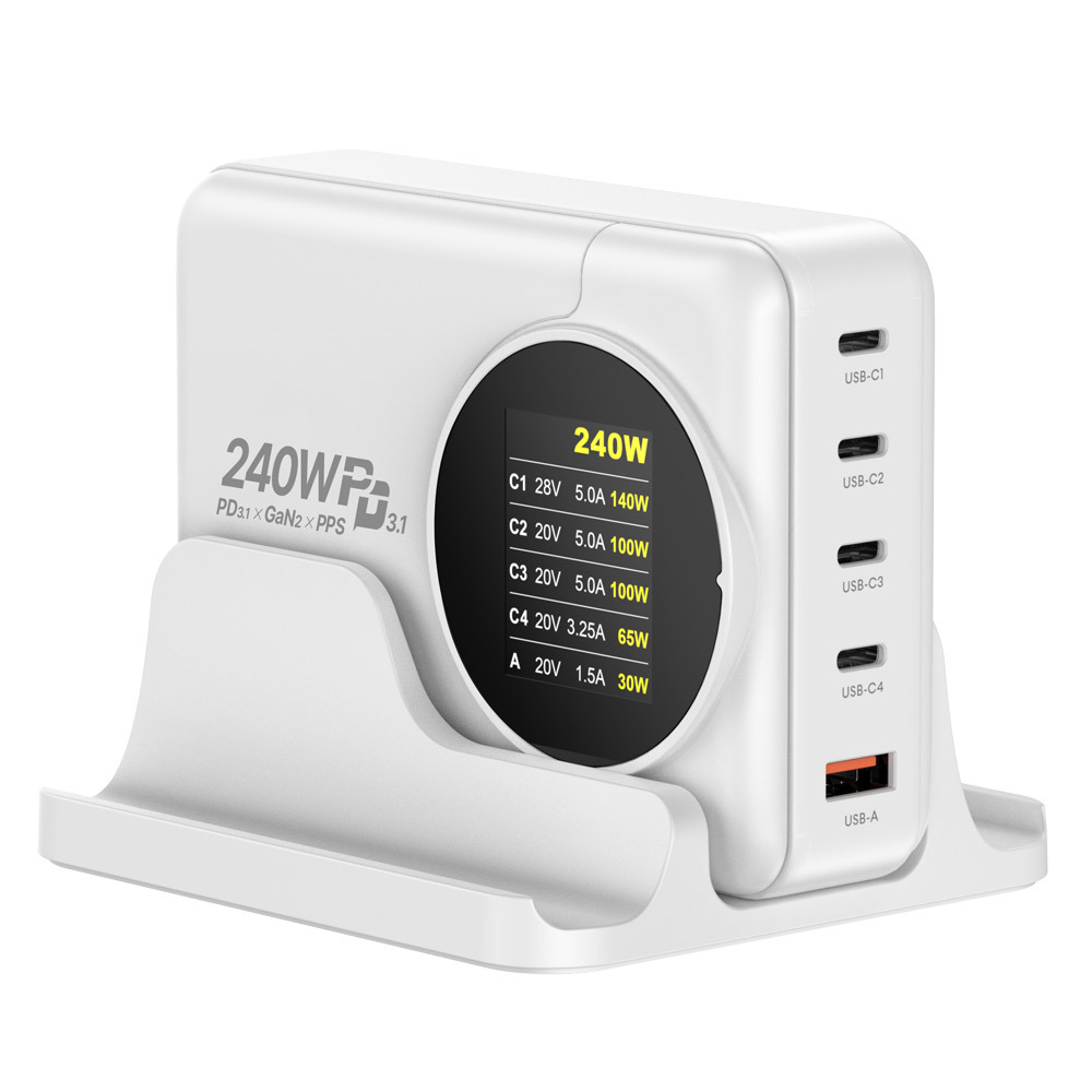 200w 접지형 고속 멀티충전기 맥북 C타입 200PD-GAN2 100WLED 케이블세트 - 상세 이미지 4