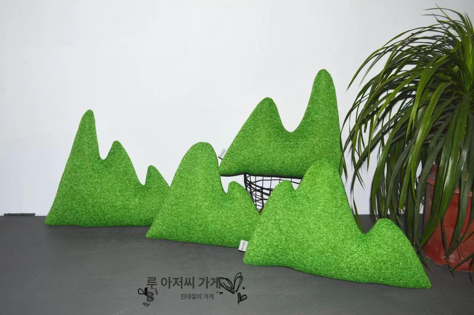 모양 산 쿠션 등받이 소파 녹색 카페 다크그린 1호 38cmx35cm - 상세 이미지 5