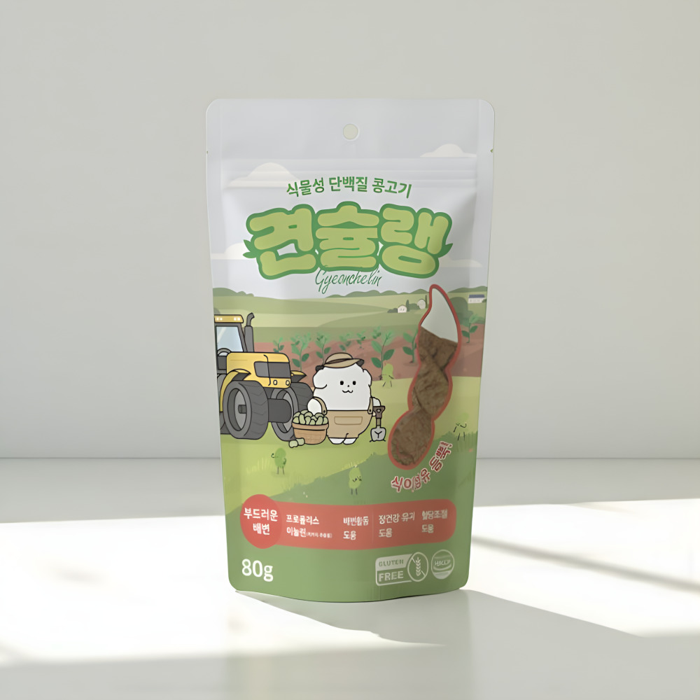 견슐랭 콩고기 저알러지 식물성단백질 강아지 간식 부드러운 배변, 80g, 1개 - 상품 이미지