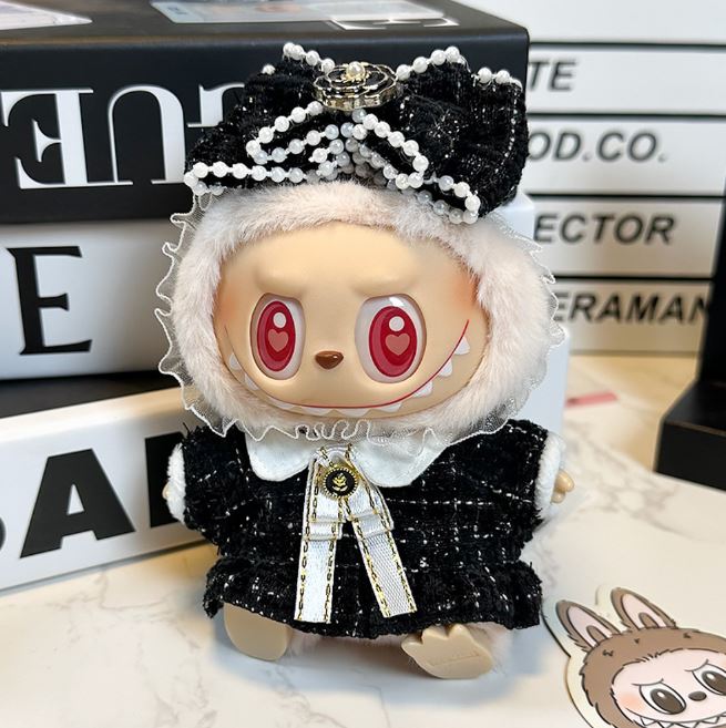 15cm 17cm 인형옷 라부부 인형 호환 트위드 원피스 세트 - 상세 이미지 3