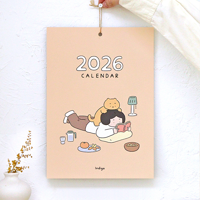 2026 A4사이즈 포스터형 벽걸이 일러스트 캘린더 일상달력 - 상세 이미지 2