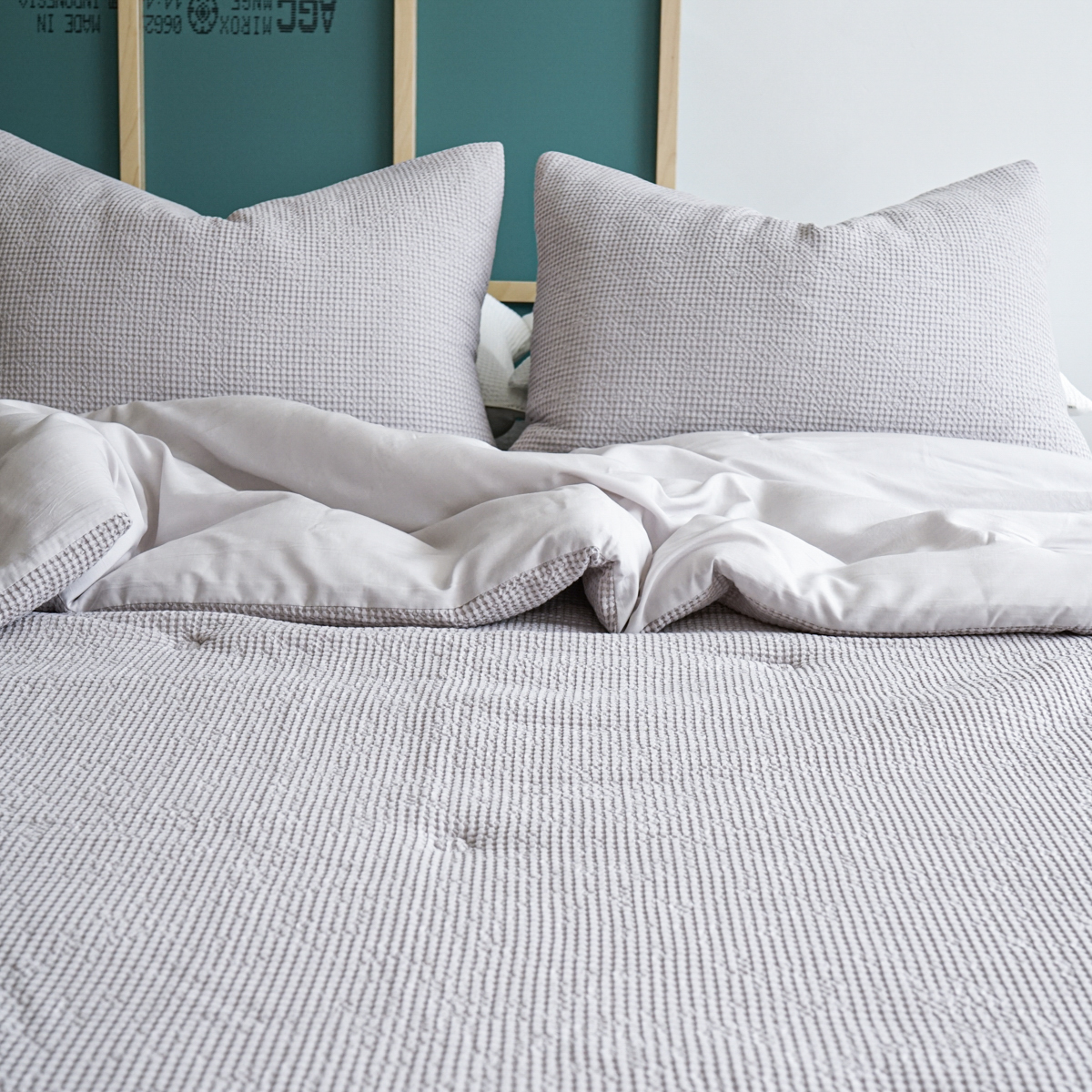 소프넬 모달 와플 차렵이불 사계절 가을이불 그레이, Q(퀸)