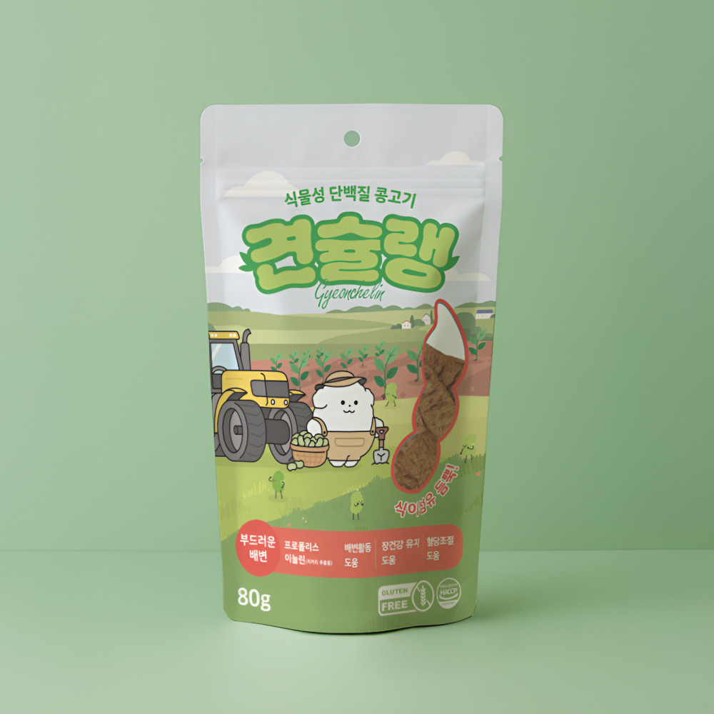 견슐랭 콩고기 저알러지 식물성단백질 강아지 간식 부드러운 배변, 80g, 1개 이미지 6