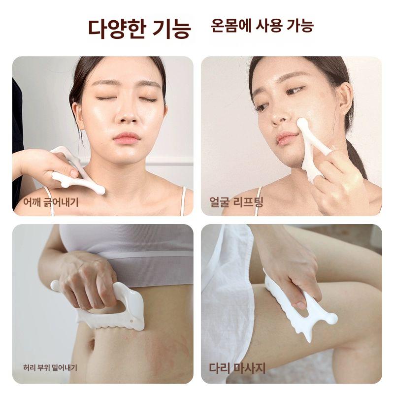 괄사 페이스 마사지 턱살 턱선리프팅 윤곽 맛사지 볼살 얼굴붓기 팔자주름 이중턱 축소 턱선 Y 눈 마사지 볼 다크서클 눈가주름 - 상세 이미지 5