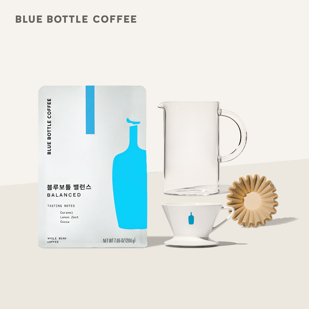 [공식] 블루보틀 커피 블렌드 홀빈 원두 200g + 드리퍼 + 필터 + 카라페 Blue Bottle Coffee Blend 200g + ALL Brewing Kit - 상품 이미지