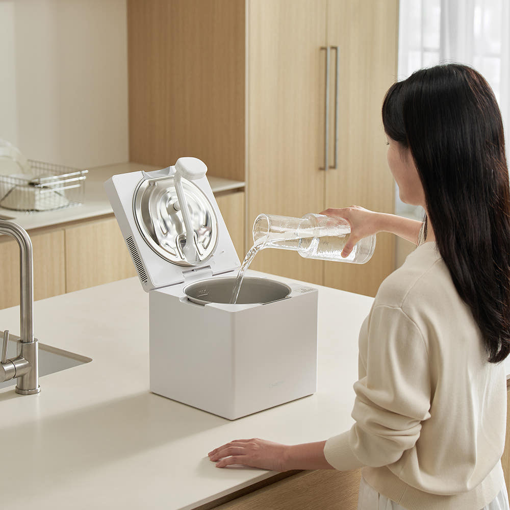 케어팟 X50V의 저온가열 기능 작동 모습