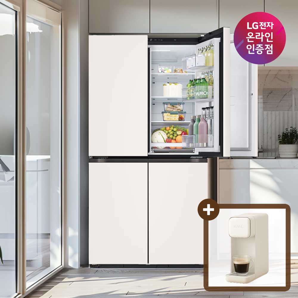 [네이버 단독혜택] [으뜸효율]LG 디오스 STEM 매직스페이스 냉장고 크래프트아이스 1등급 네이처 베이지(T875MEE141)