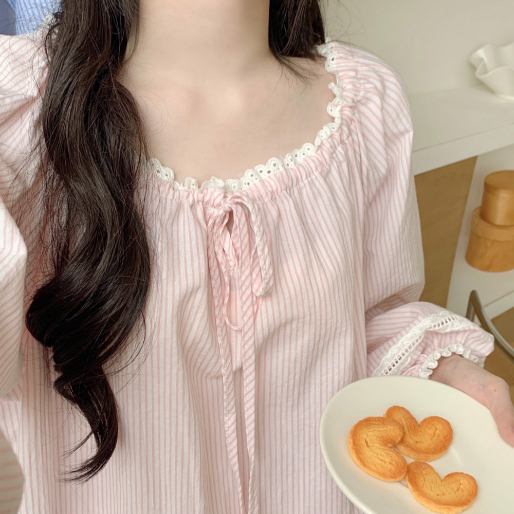 커플파자마 신혼부부잠옷 공주잠옷 가을 긴팔 간절기 크리스마스 홈웨어 세트 - 상세 이미지 4