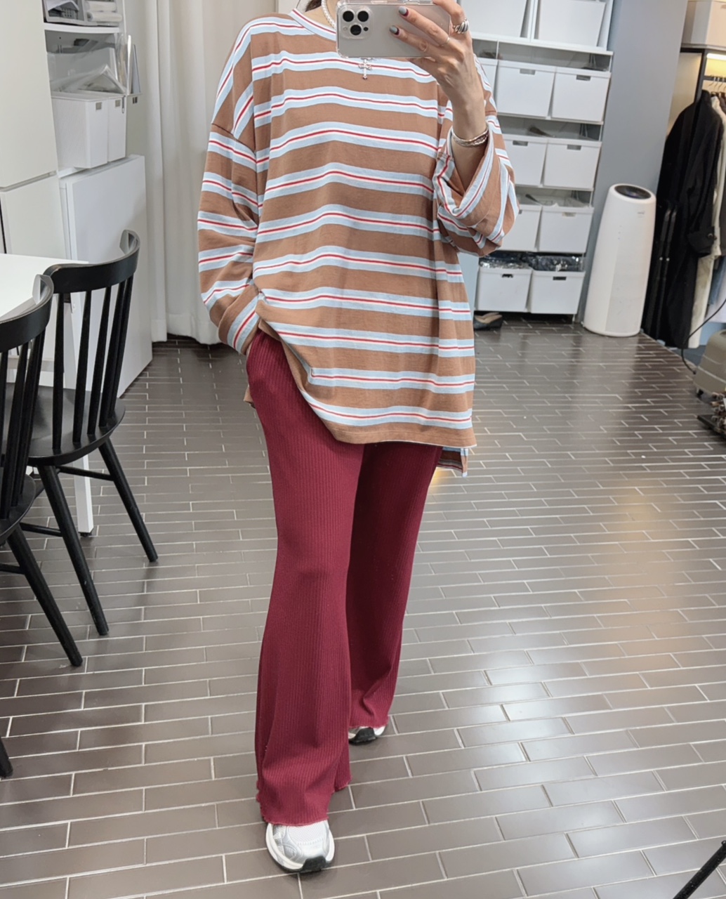 스판 밴딩 골지 부츠컷 팬츠 가을 쫀쫀 긴바지 슬랙스 - 상세 이미지 3