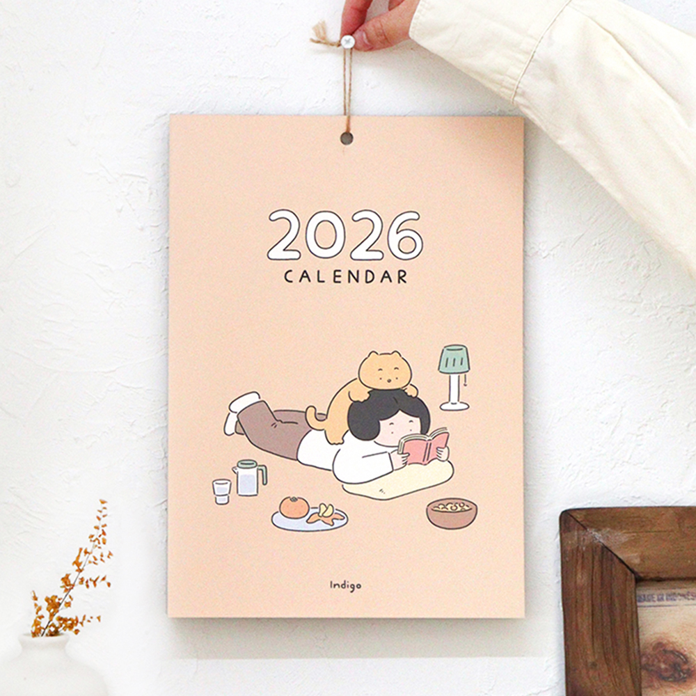 2026 벽걸이달력 일상 일러스트 포스터 캘린더 26년 벽달력 뜯는 낱장 월 카렌다 A4 - 상세 이미지 2