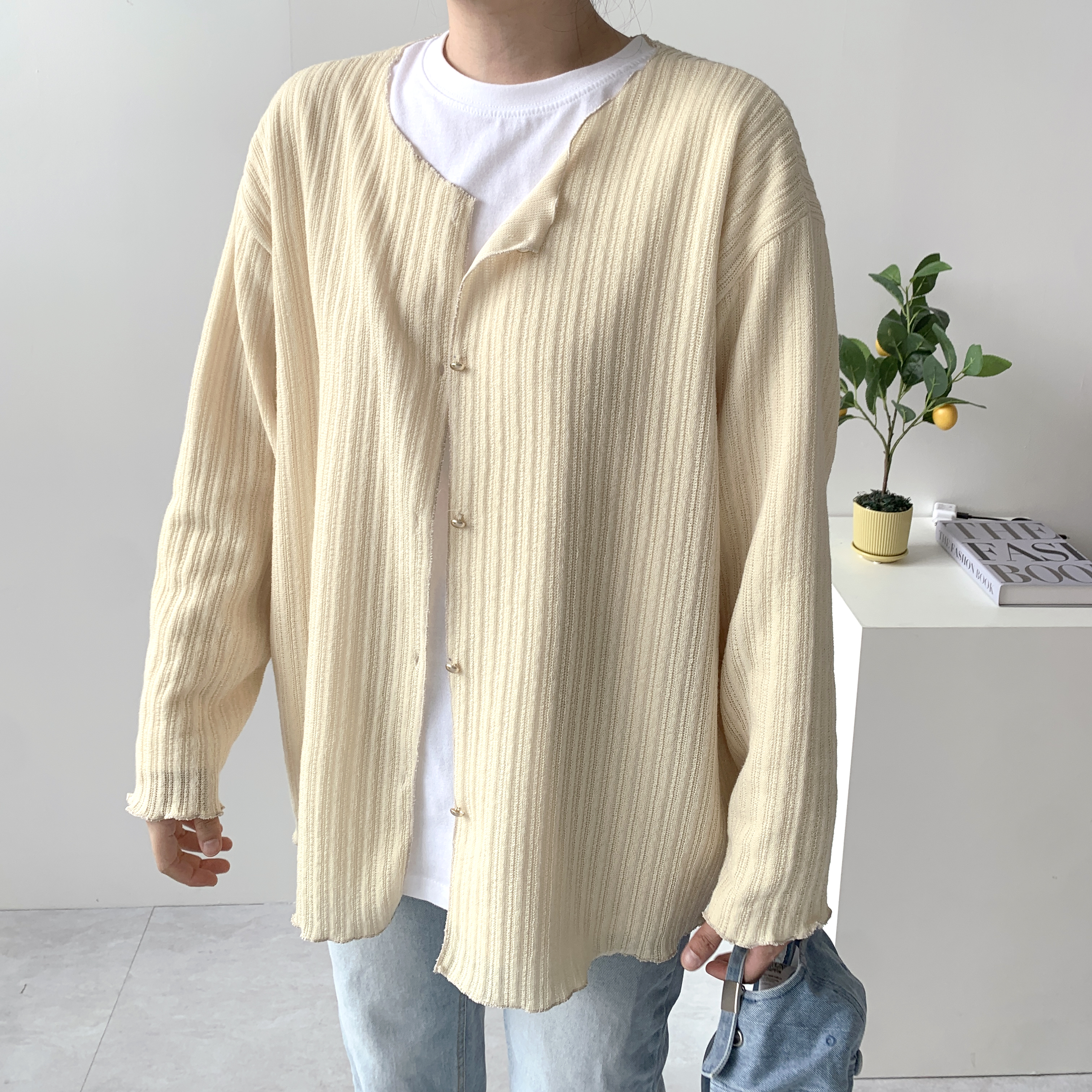콩알 간절기가디건 얇은가디건 빅사이즈가디건 - 상세 이미지 5