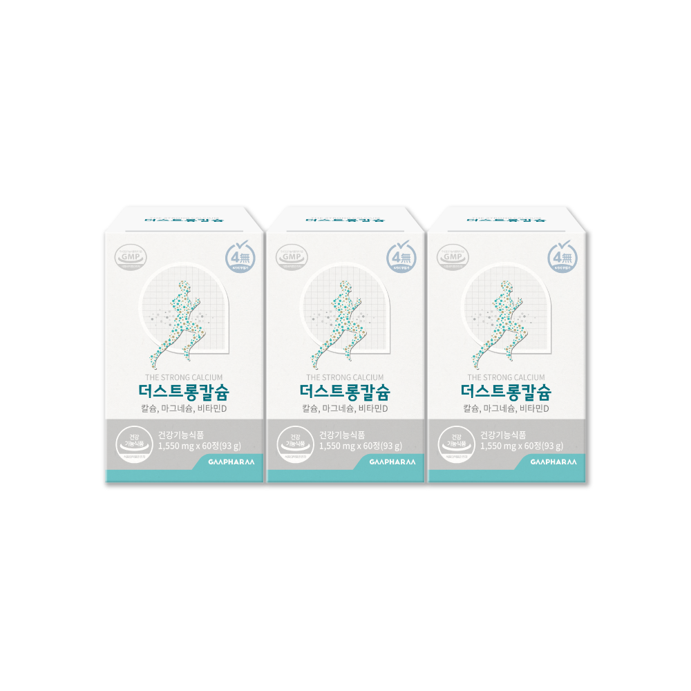 더스트롱 칼슘 마그네슘 비타민D 골다공증 임산부 칼마디 영양제 60정, 3개