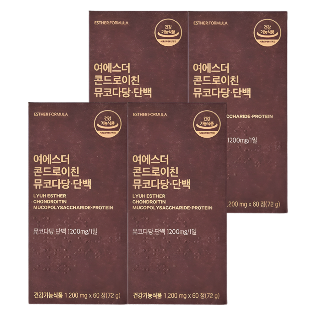 에스더포뮬러 콘드로이친 소유래 뮤코다당 단백 60정X4박스 - 메인 이미지