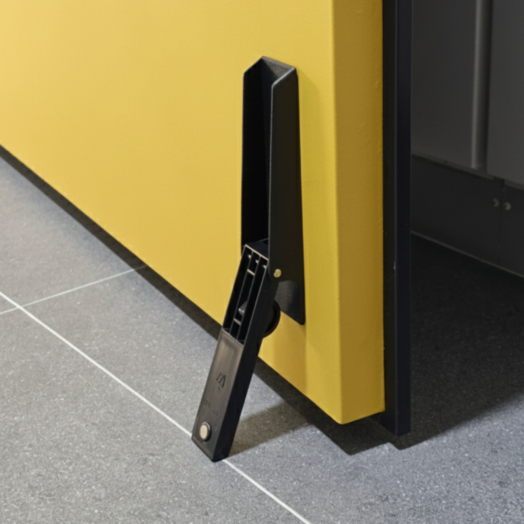 무타공 도어스토퍼 현관문 말발굽 방화문 고정 자석 말굽 이지킥 블랙