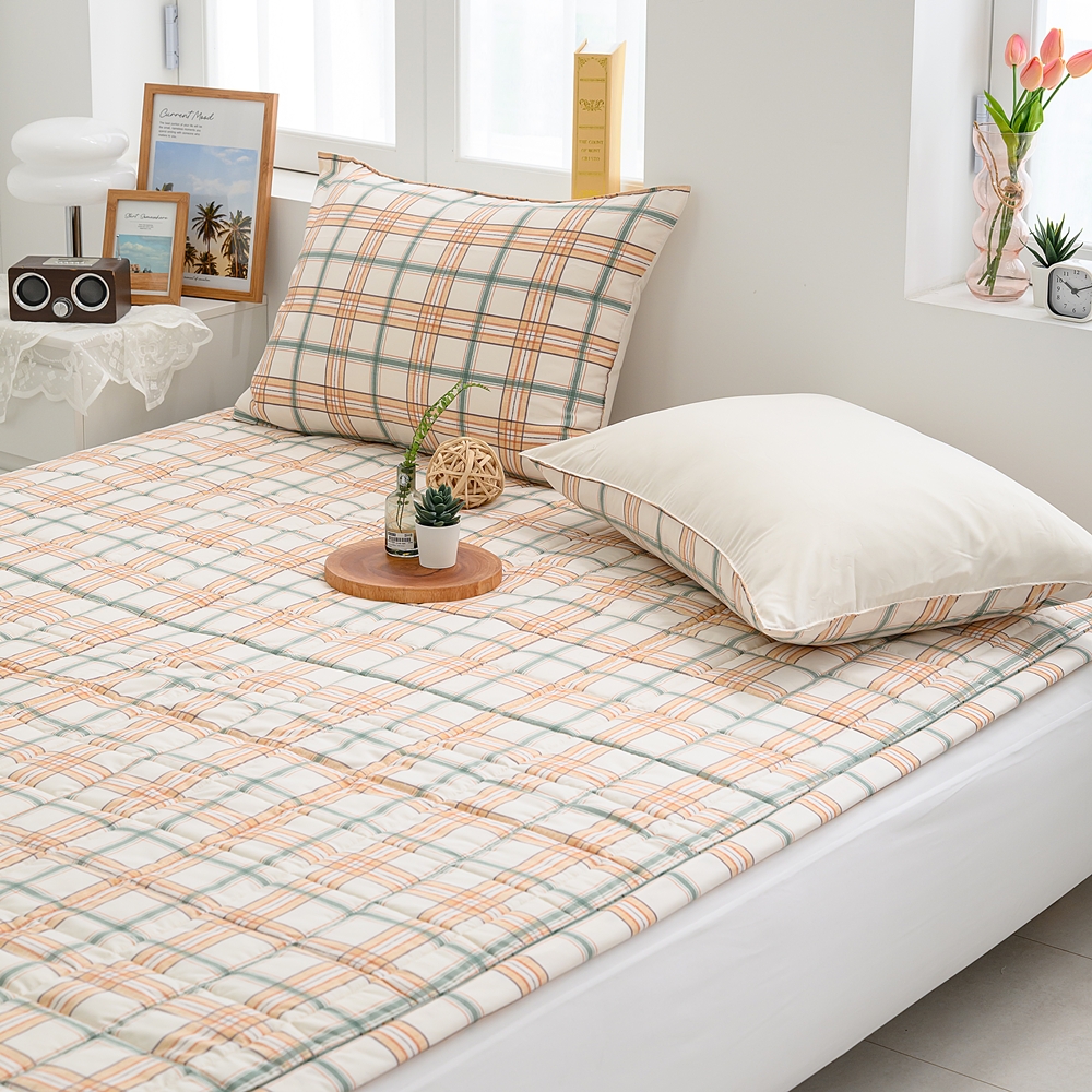 나라데코 체크 소프트워싱 먼지없는 사계절 밴딩 침대패드 SS