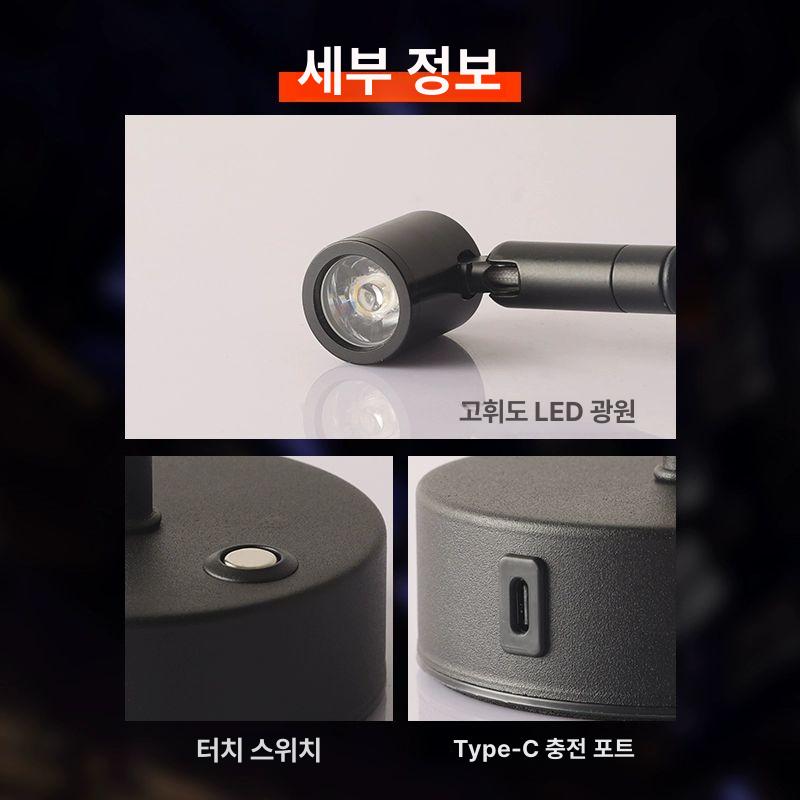 스팟 조명 led 직부등 매입등 각도조절 실린더 카페 등기구 타공 레일등 테이블조명 무드등 블랙 타입 B 듀얼 헤드+따뜻한 C A 터치 스위치 - 상세 이미지 4