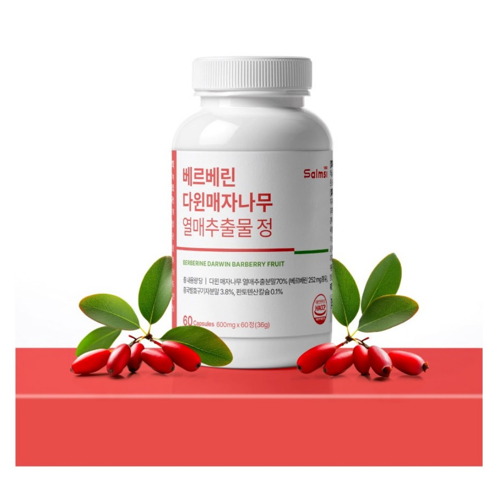 salmsi 베르베린 다윈매자나무 열매추출물 정 고약사 알칼로이드 약2개월 - 상품 이미지