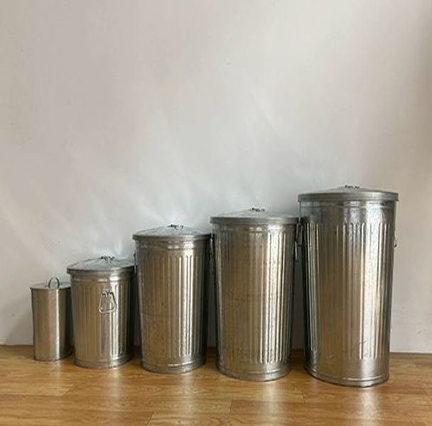 소각 쓰레기통 밀폐 대용량 양동이 양은 냄새차단 휴지통 35L 지름35cm높이37cm - 상품 이미지