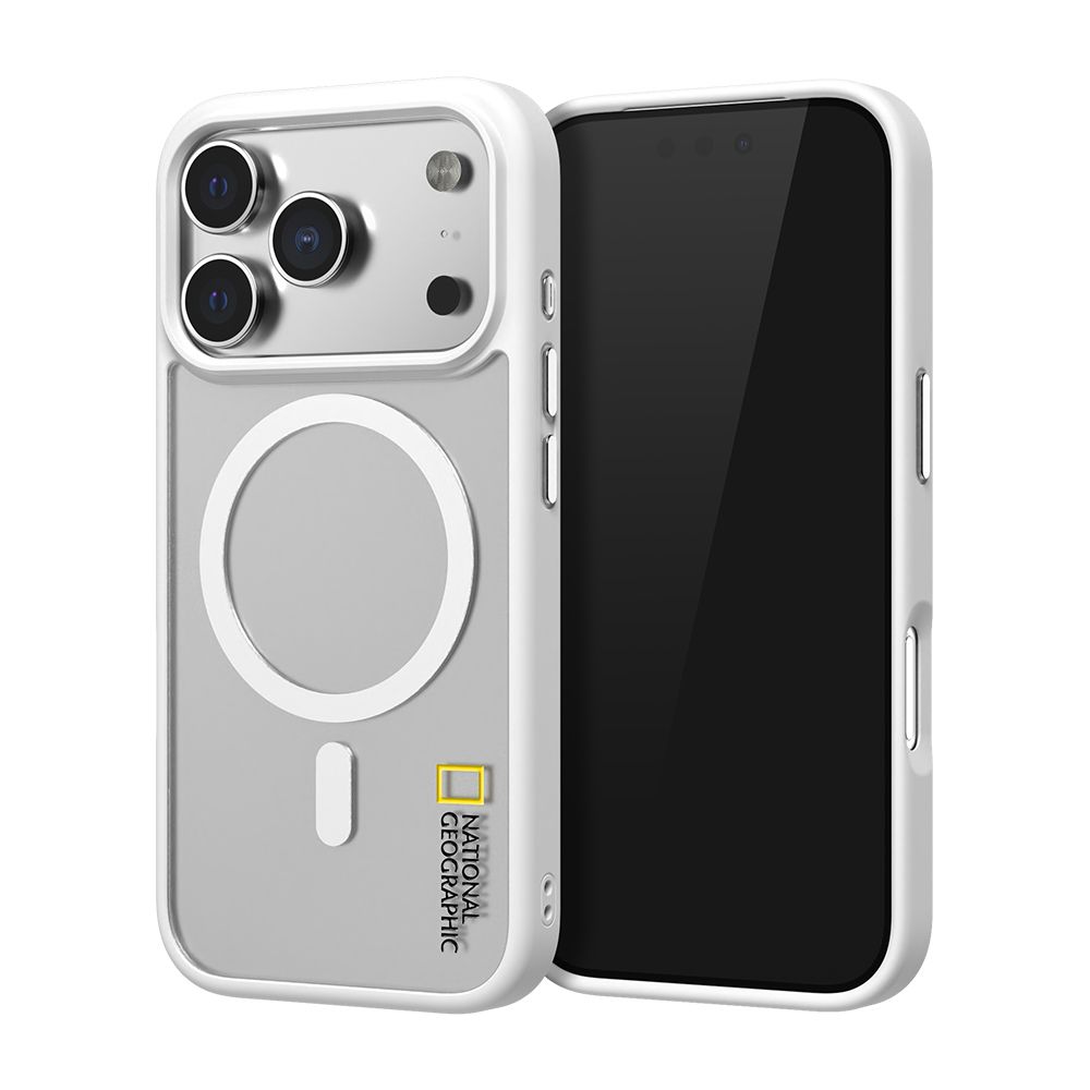 내셔널지오그래픽 맥세이프 매트 클리어 케이스 화이트, 아이폰17 프로