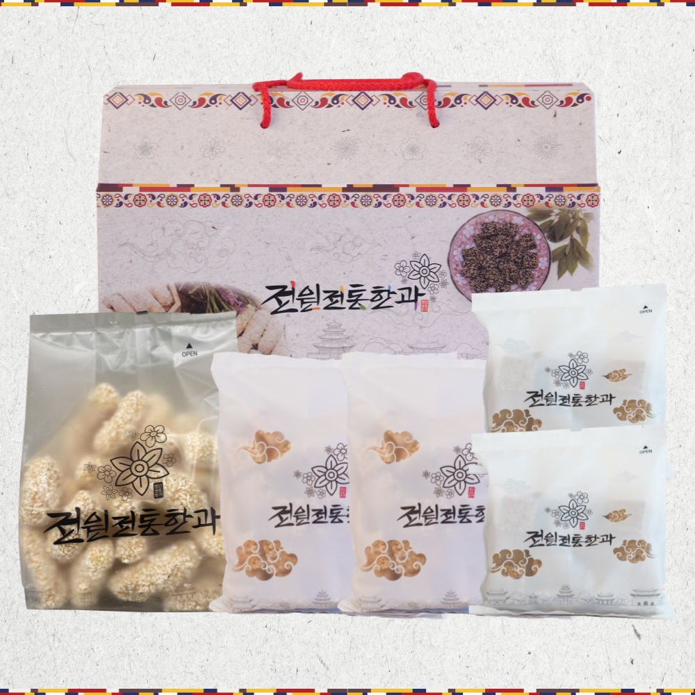 강유깨2 전주 옛날 전통 한과 선물세트 찹쌀 유과 손가락 한과 쌀강정 깨강정 택2 - 상품 이미지