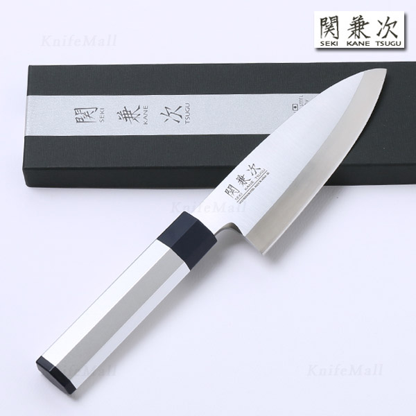 일본 세키카네쓰구 데바 생선회칼 15cm, 7각 알루미늄손잡이, 1개 - 상품 이미지