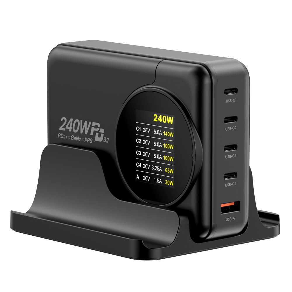 200w 접지형 고속 멀티충전기 맥북 C타입 200PD-GAN2 100WLED 케이블세트 - 상세 이미지 3