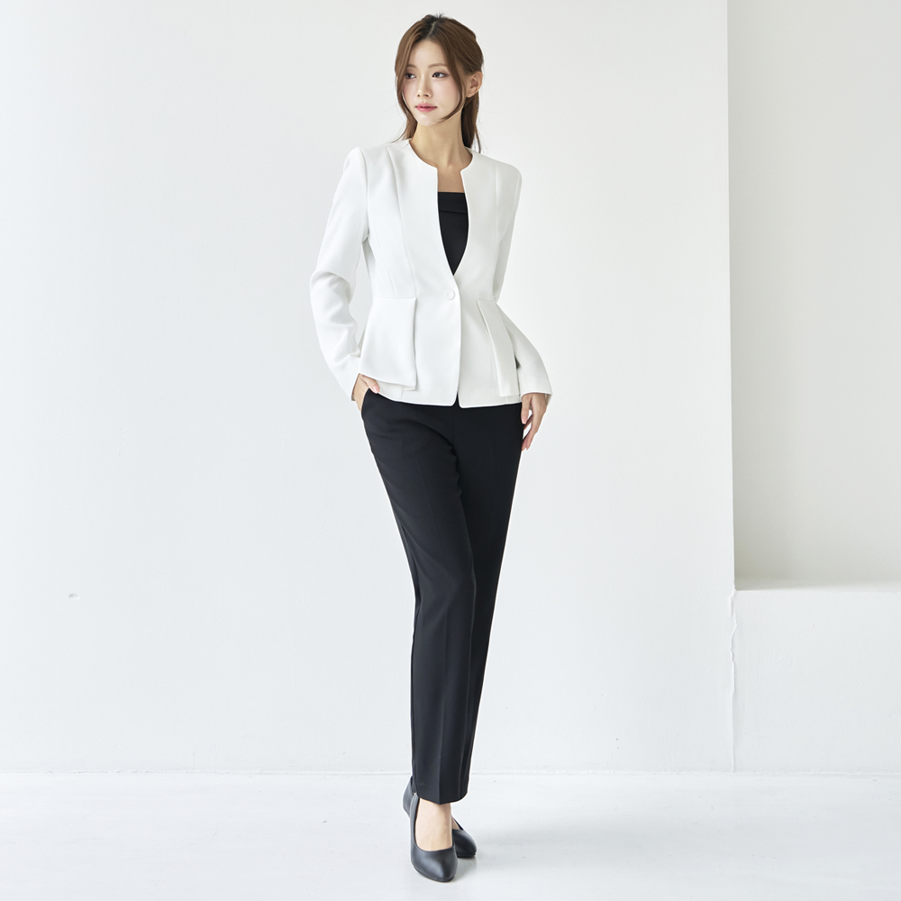 여자 정장 히든버튼 일자 팬츠 유니폼 면접 아나운서  [Y날개 바지] 이미지 8
