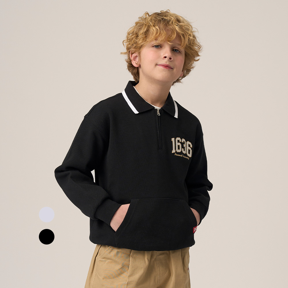 하버드키즈 포켓 반집업 맨투맨 B5S007 - 상품 이미지