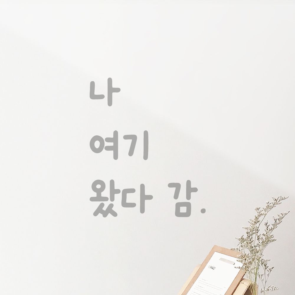 올망졸망 귀여운 손글씨 레터링 스티커 나 여기 왔다 감 검정S 9x11cm - 상세 이미지 3