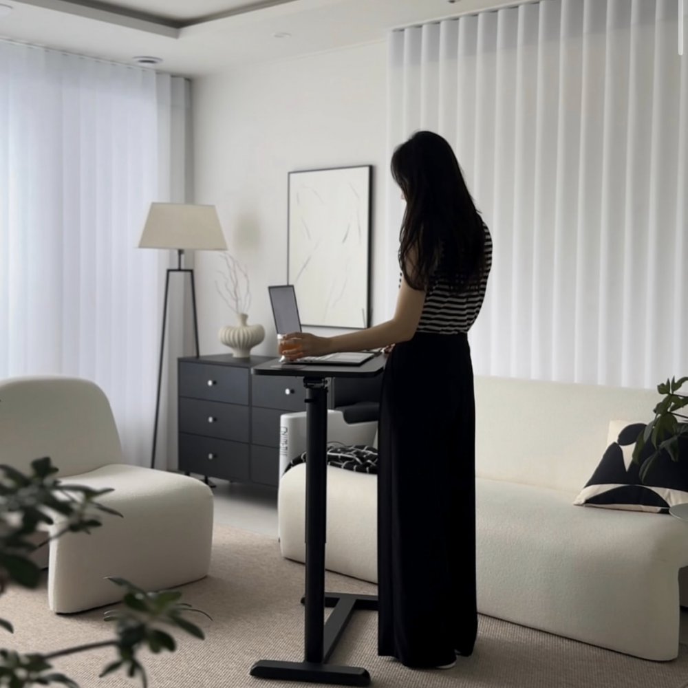 실버채 높이조절 접이식 이동식 소파 쇼파 사이드 테이블 침대 책상 협탁