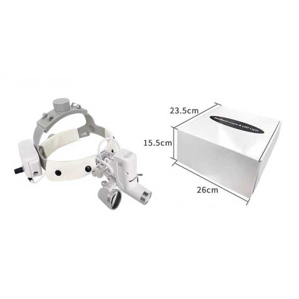 LED 헤드 랜턴 의료용 수술 치과 진료 전용 조명기 5W 헤드라이트+2.5배 확대경 - 상세 이미지 3