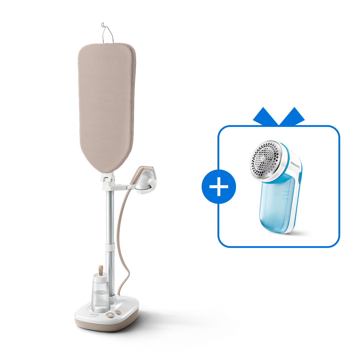 필립스 올인원 스탠드 스팀다리미 6000 시리즈 AIS6010/10 + 보풀제거기